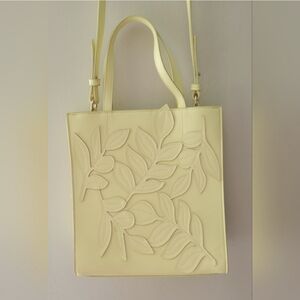 Crossbody purse Lemon yellow floral cut-out *Like New